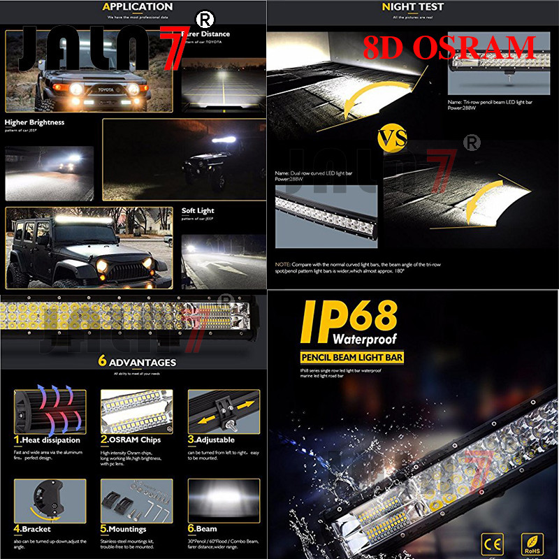 612W 67320LM OSRAM 45 INCH 8D LED LIGHT BAR JALN7