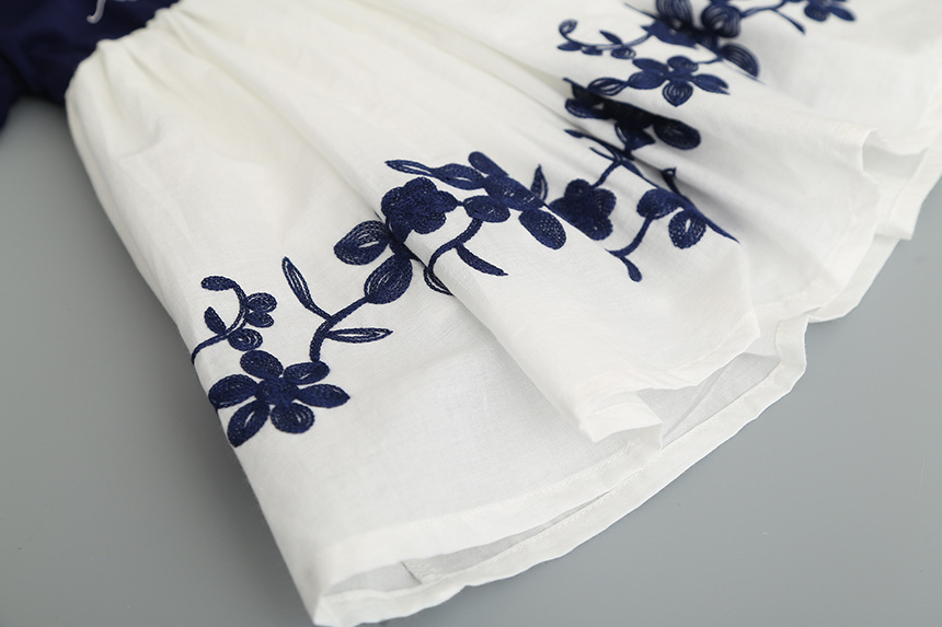 Summer Children'S Clothing Girls Summer Flower Embroidery Dress
