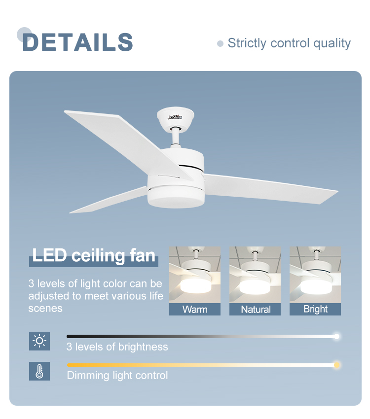 Metal Lamp Body Material Ceiling Fans with Light and Remote 1stshine Simple
