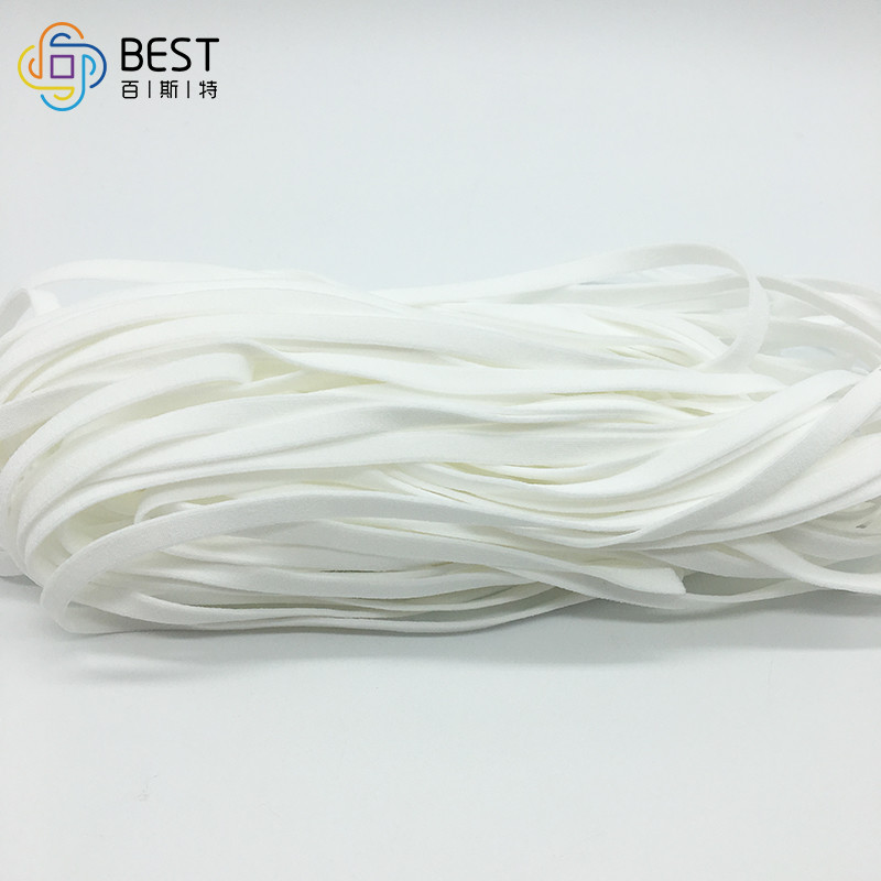 3.5mm 3mm Soft Round Elastic Cord For Face Masks Band Earloop White