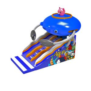  Children Fun Park Inflatable Spaceship Slide For Rentals Manufactures