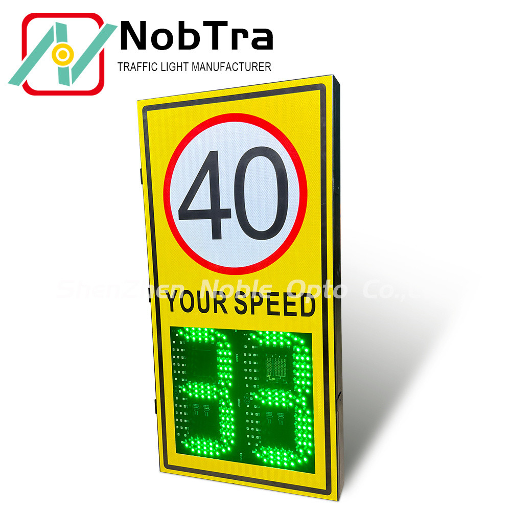 12watt Red and 15watt Green Power Consumption Cold Rolled Sheet Digital Speed Limit Signs for 200 Meters Radar Detection
