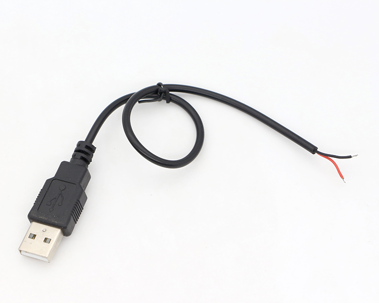 USB 2.0 A Male to Open Stripped 2 Tinned Soldering Bare Wire End Pigtail Cable