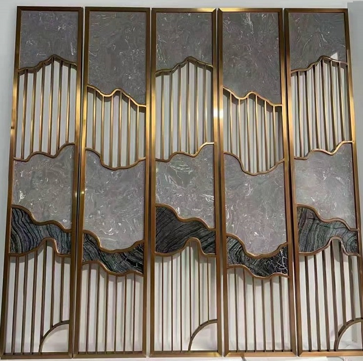 Restaurant removable soundproof folding screen room divider with wheels