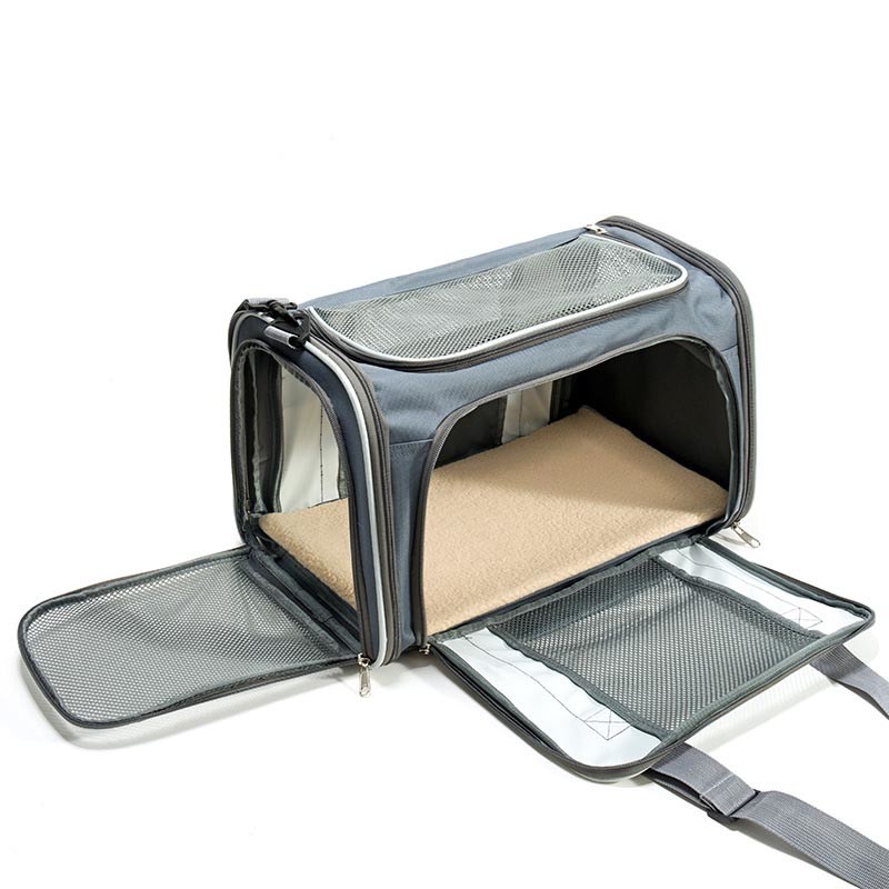 Heavy Duty Waterproof Pet Carrying Pouch In Black / Gray Strong Dog Friendly