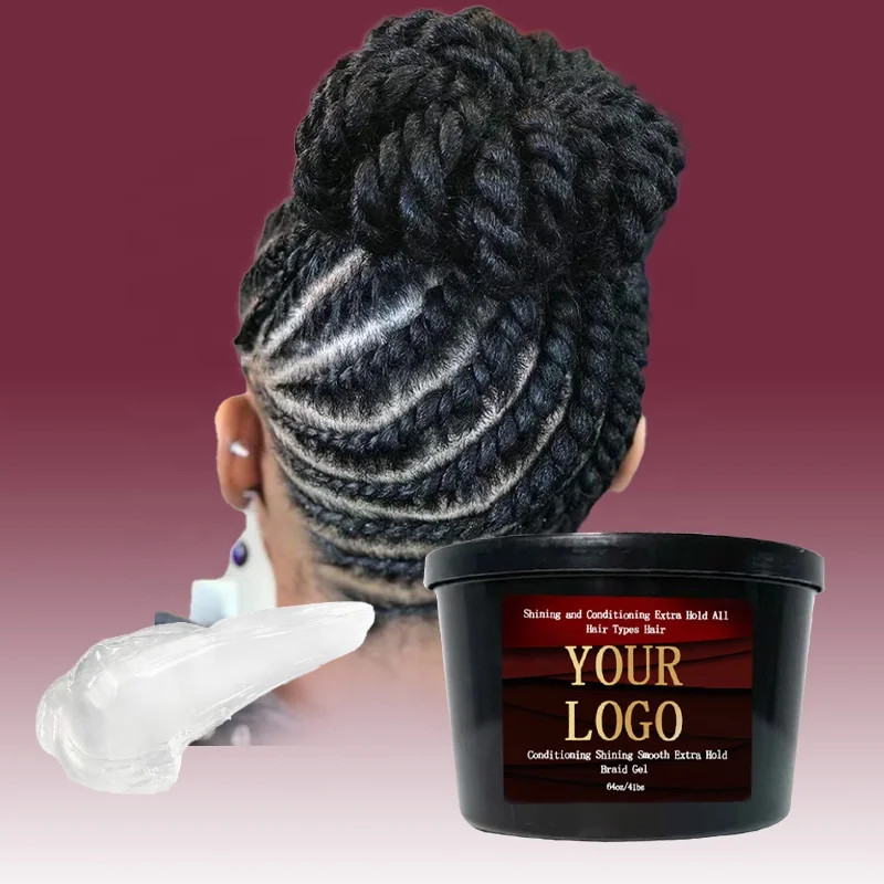 Private Label Braiding Edge Control Hair Gel Hair Wax No Flaking twist Neat Braid Conditioning Shining Hair Gel Edge Control Gel