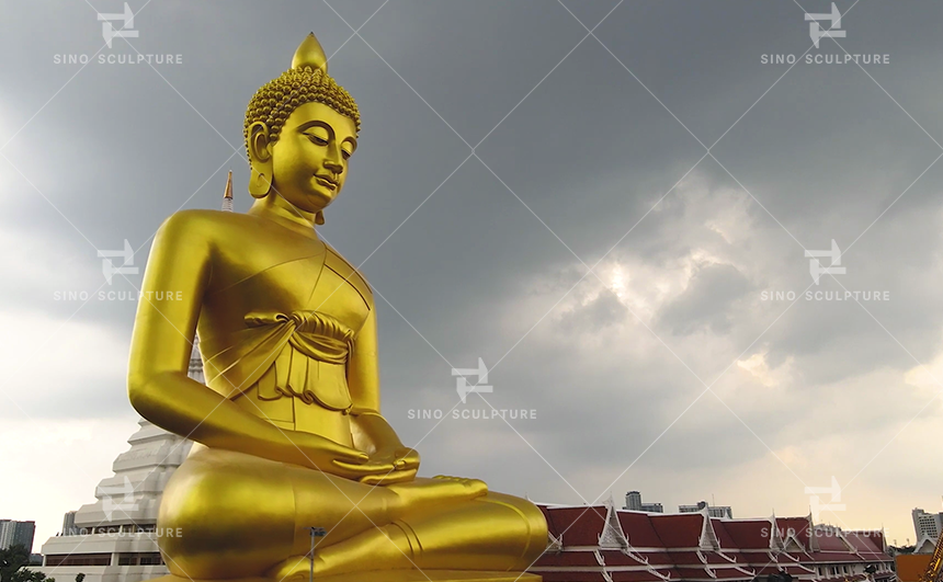  the completion of the Installation of the large customized bronze Buddha statue in Wat Paknam Bhasicharoen