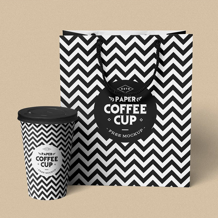Custom Recyclable Paper Flat Bottom Kraft Paper Shopping Bag for Tea Coffee Packaging