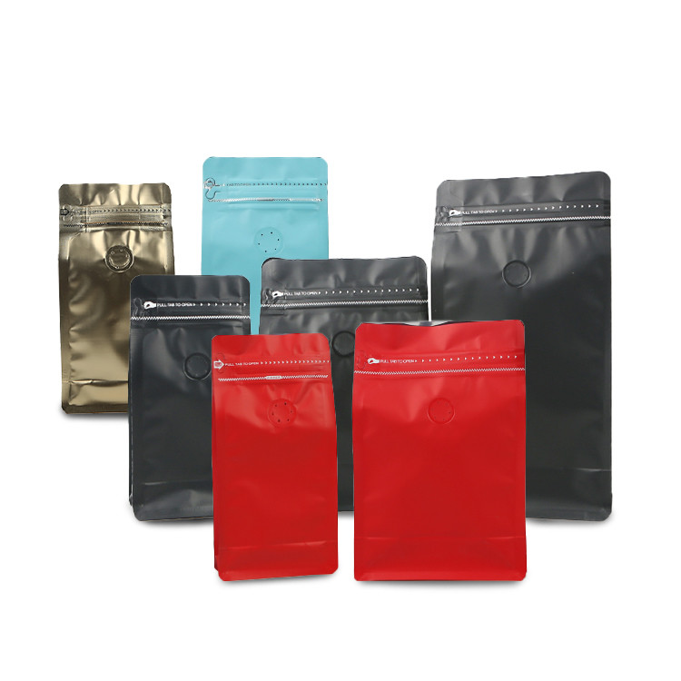Eco Friendly Custom Printed Bag Packing Biodegradable Kraft Packaging Bean Coffee Zipper Bags with Valve