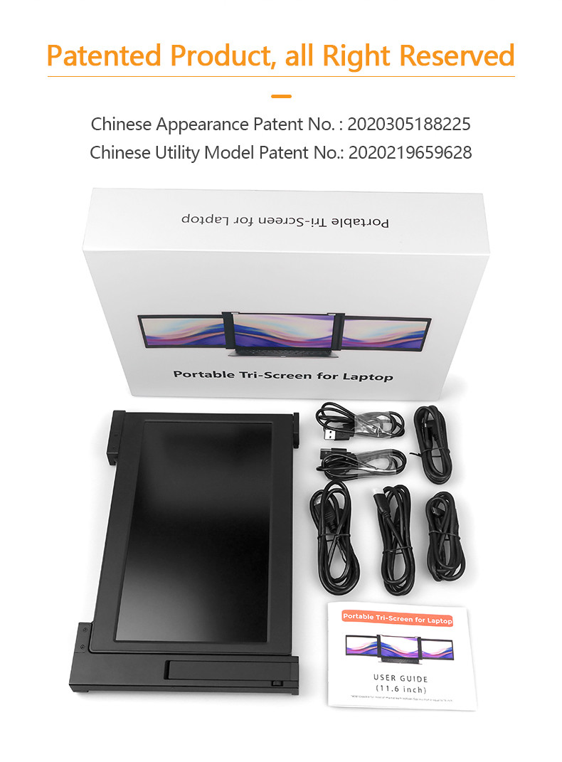 USB3.1 Type C 11.6" Triple Laptop Portable Monitor 300cd/m2