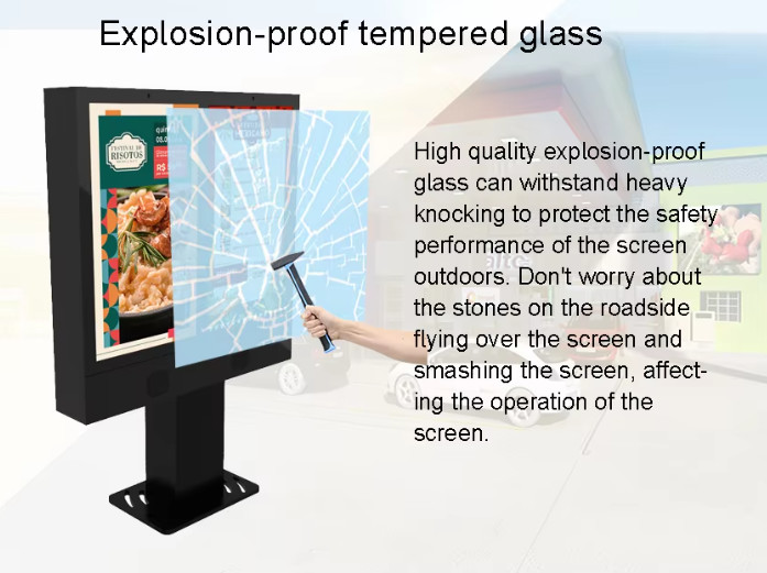 55 Inch Outdoor Drive Thru Digital Signage Waterproof Dual Screen Drive Thru Menu Boards Display Lcd Digital Signage For Outdoor Restaurant