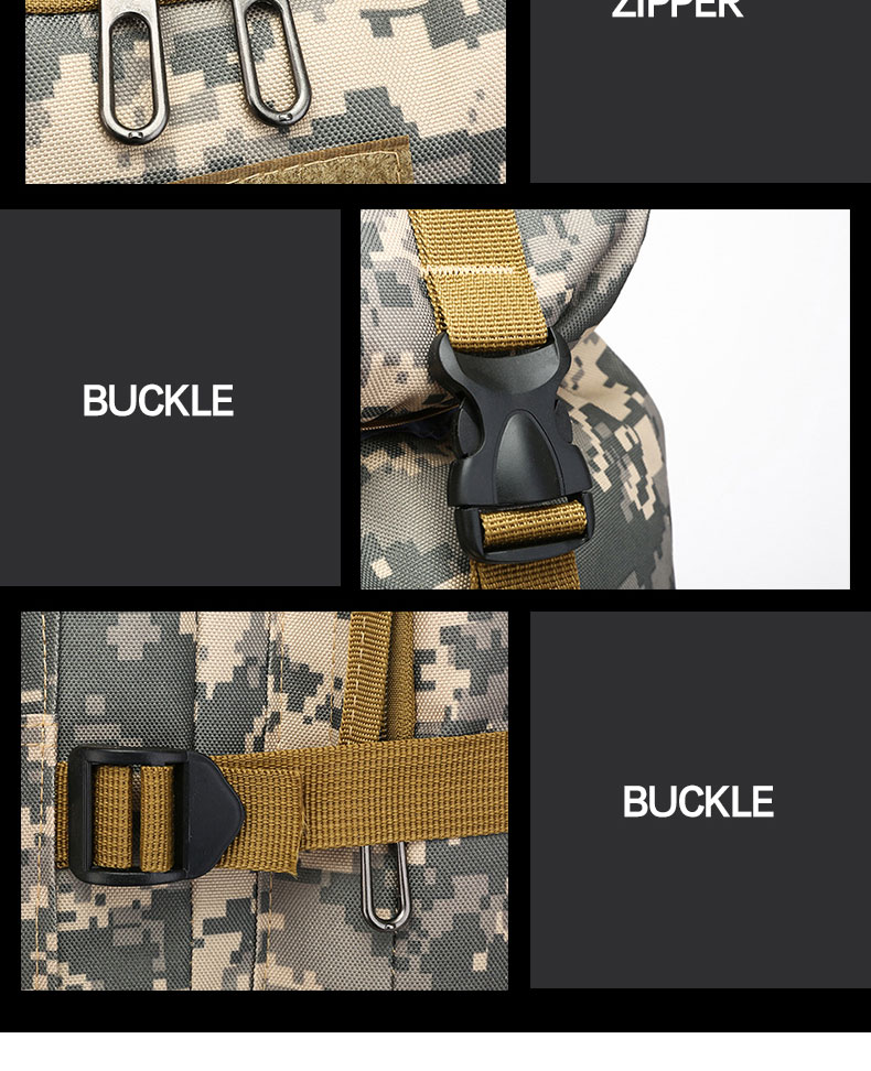 Soft Handle 80L Waterproof Multi-Function Camouflage Hiking Bag for Mountain Training