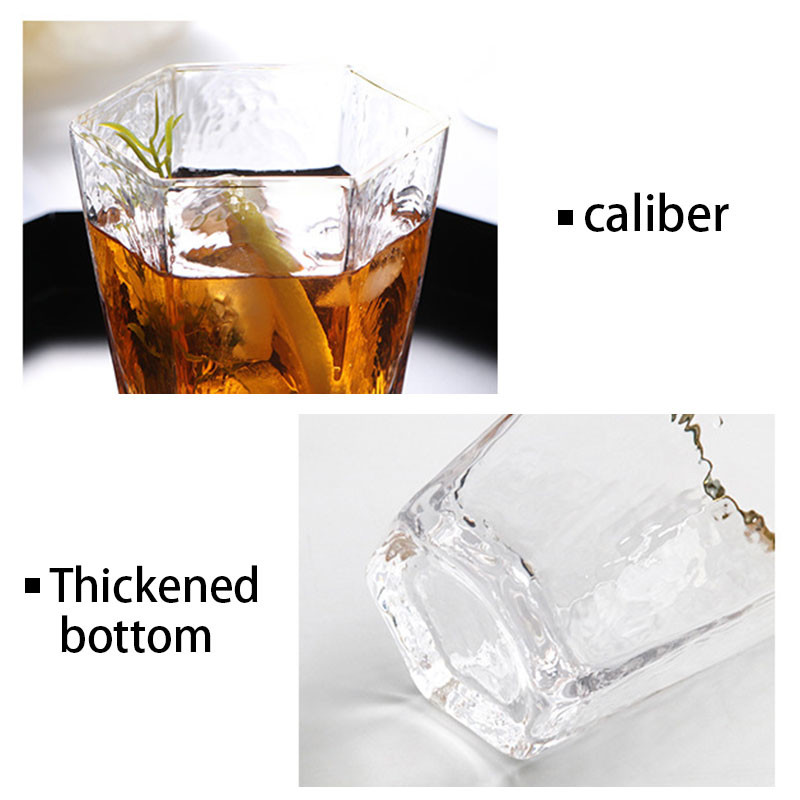 Cadmium Free 250ml Clear Crystal Hexagon Glass Cups
