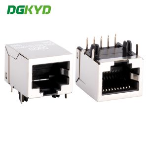  RJ45 network port connector without built-in transformer network interface single port shield 10 pins 10 contacts rj 45 LAN jack connector KRJ Manufactures
