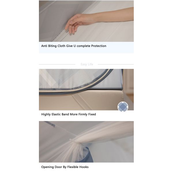 Self Supporting Automatic Zipper Mosquito Net