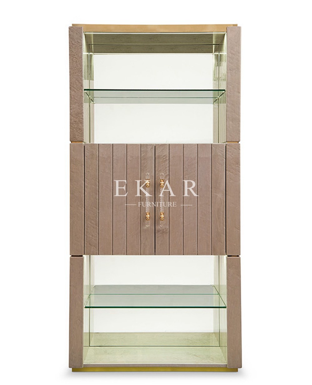 Dining Room Wooden Cupboard Storage Display Glass Cabinet