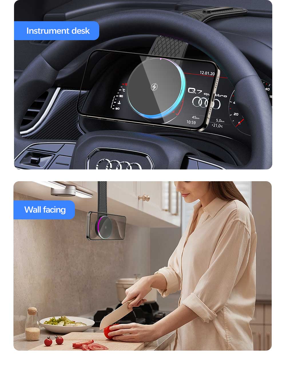 Quick Charge Universal Wireless Car Charger 5W/7.5W/10W/15W Output for Mobile Phone Smart Match