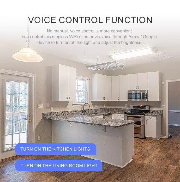 Glomarket Zigbee 3 Gang Voice Remote Control Dimmer Switch Tuya Smart With Neutral Touch Panel Wall Light Switch