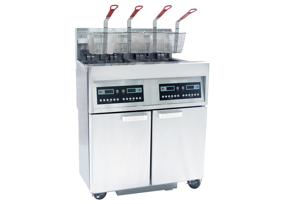 Digital Control Commercial Kitchen Equipments , 56 Liters Deep Fryer Machine