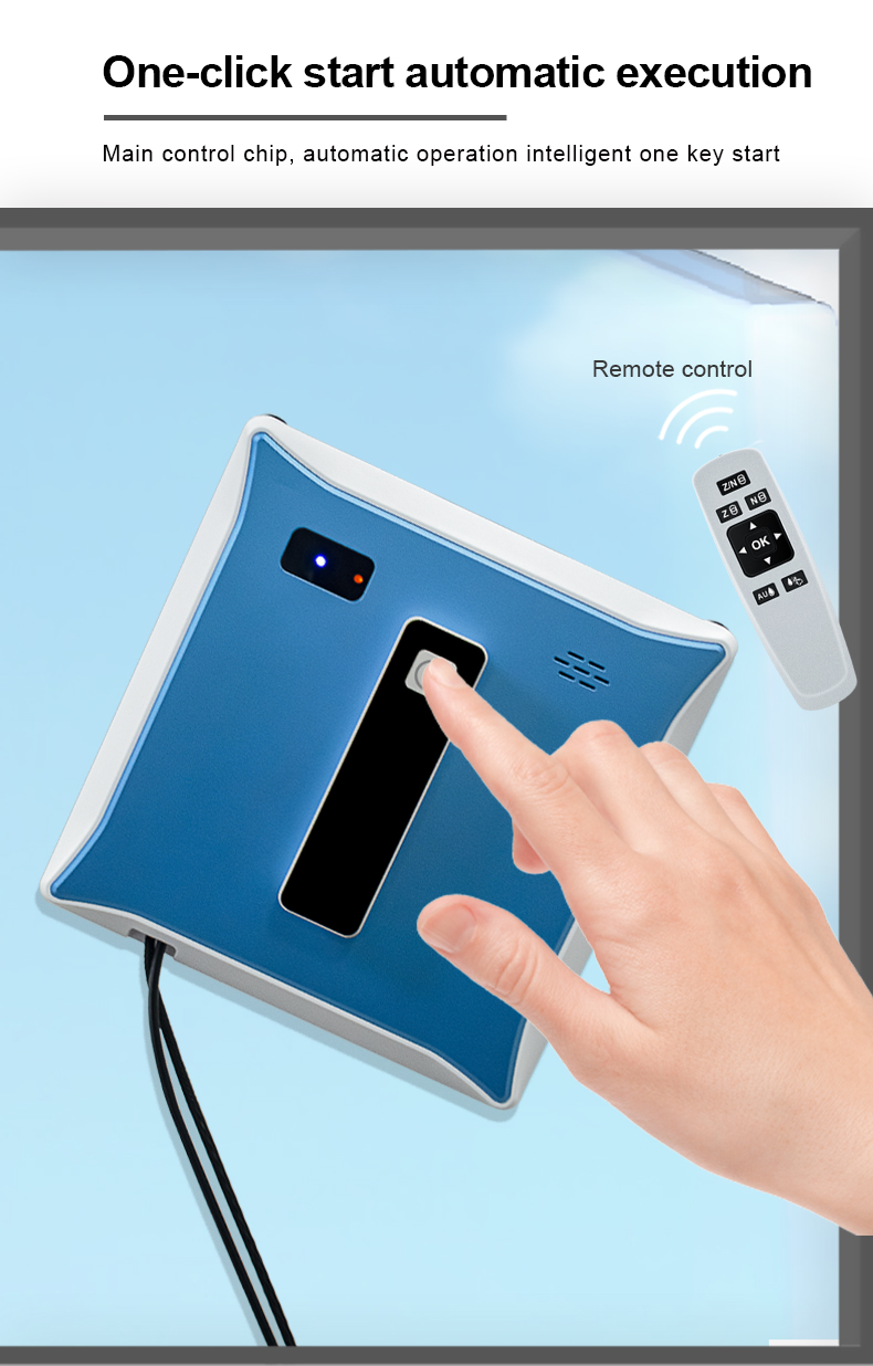 2500Pa Automatic Window Cleaner US Plug 2.4G Remote Control Window Cleaner
