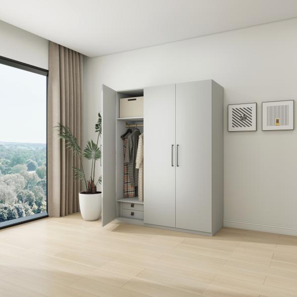 Popular New Design Bedroom Furniture 3 Doors Wardrobe Customized Wardrobe With