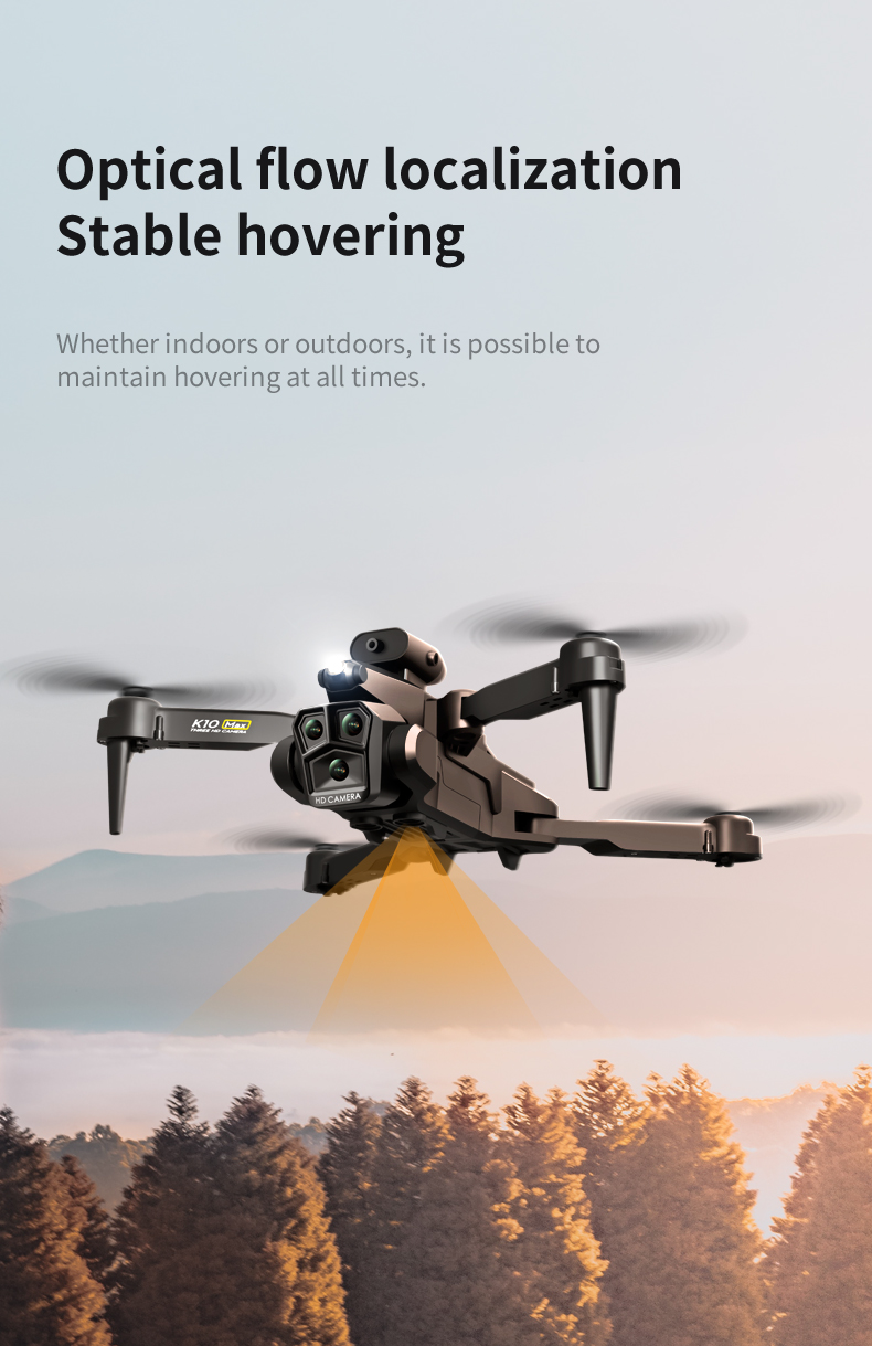 K10 Max Obstacle Avoidance Drone 4K Ultra HD Camera 2.4G RC Quadcopter Four-way Optical Flow Mini Foldable K10 Fpv Drones