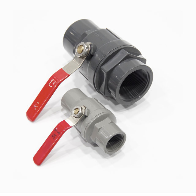 Stainless Steel Handle Plastic PVC 2 Pieces Ball Valve with Socket/Threaded End