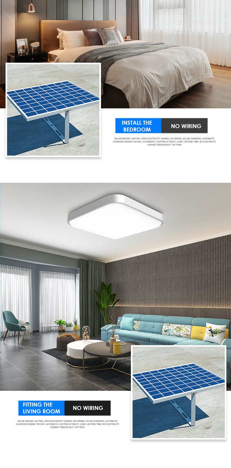 Living Room Square Indoor Solar Ceiling Lights 200w 6000K Surface Mounted