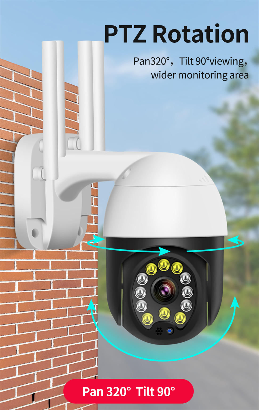 1080P Outdoor Waterproof Mini Speed Dome Camera | Intelligent Dual Light IR & White LED | Motion Detection