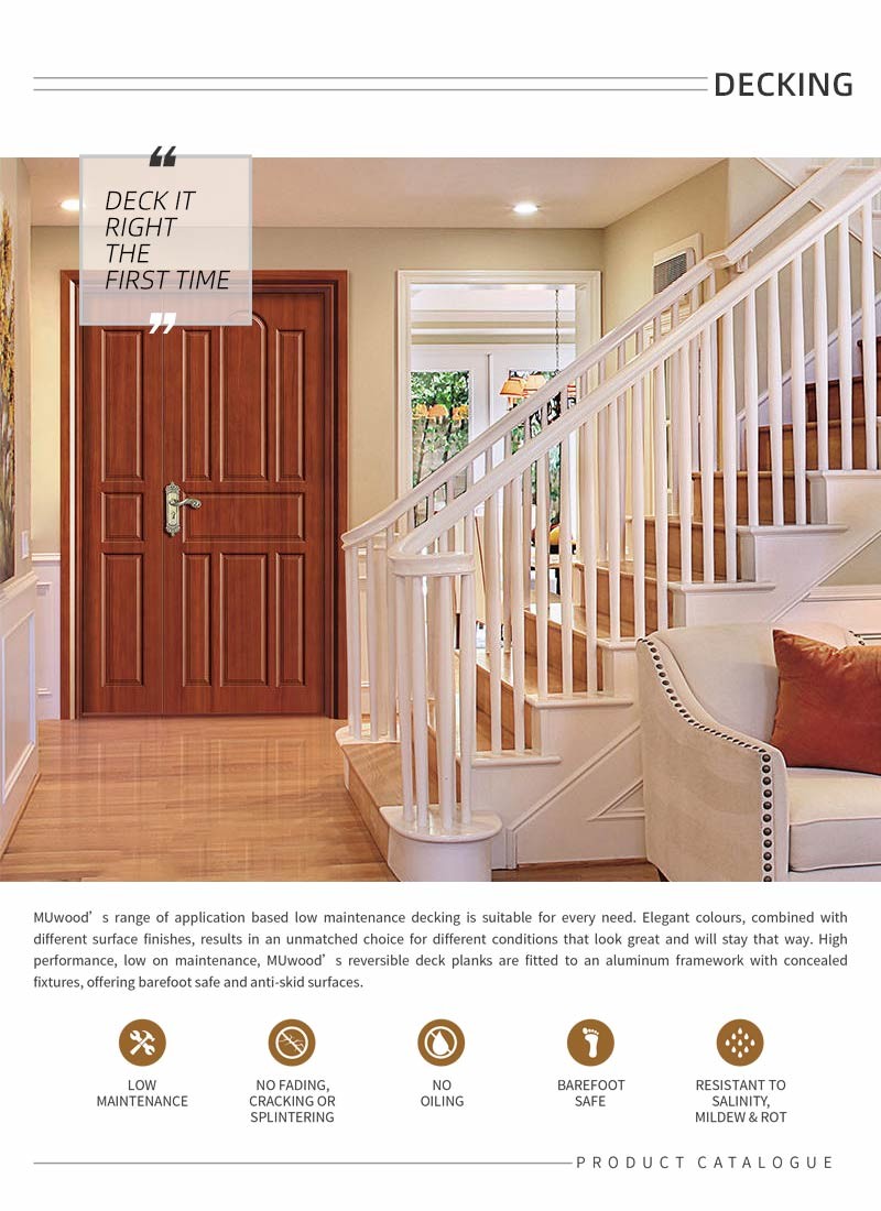 Exterior Waterproof WPC Door For Bedroom Termite Proof Thermal Insulation