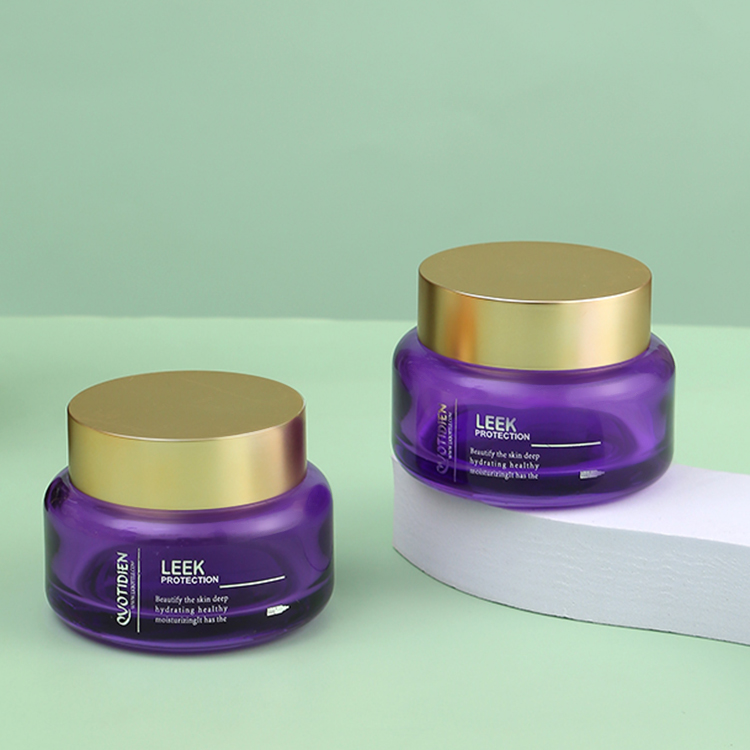 Bamboo Cap Skincare Body Lotion Cosmetic Packaging 30g 50g 100g Glass Empty Container Frosted Cream Jars for Cosmetic