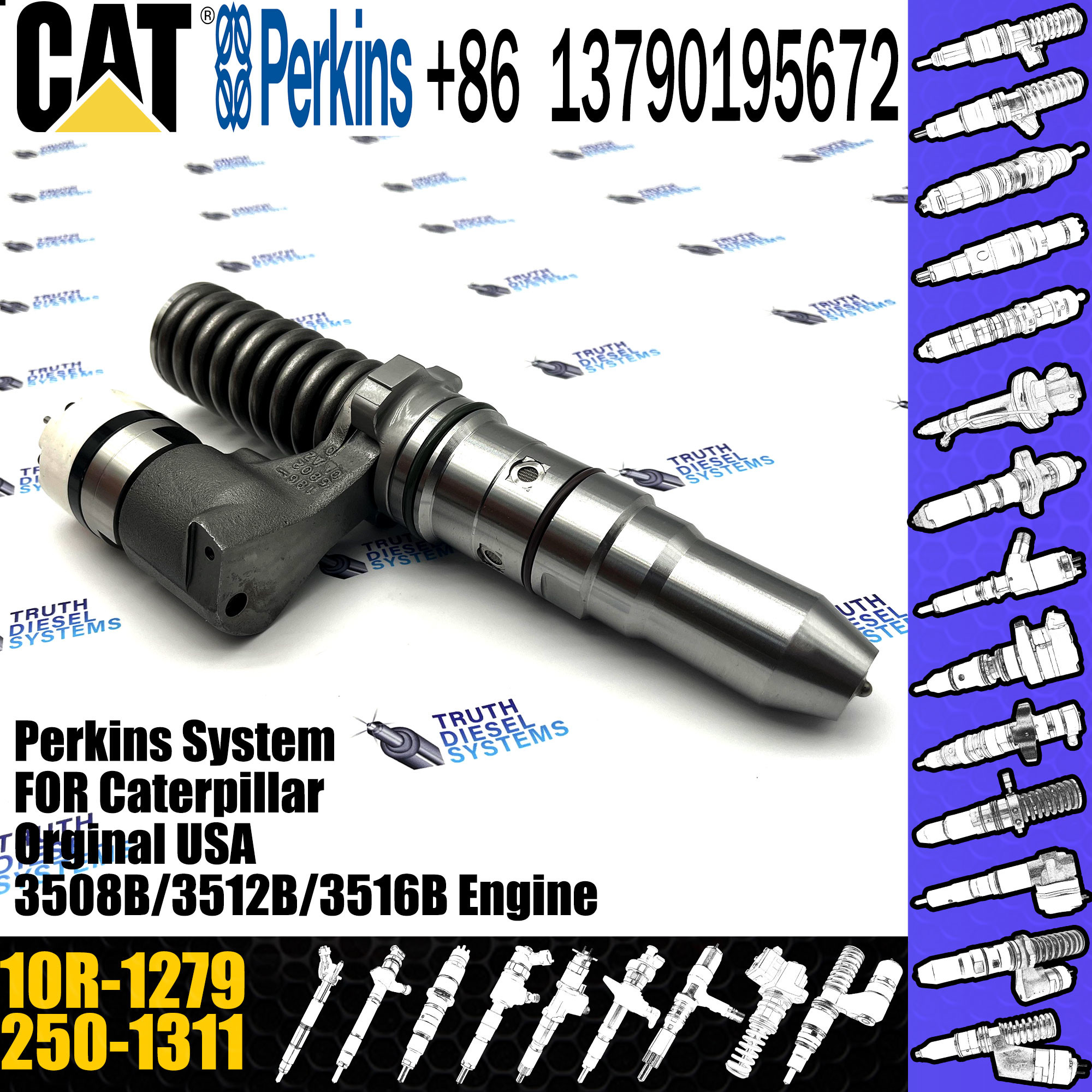 Wholesale Diesel Fuel Injector 250-1311 10R-1279 For Cater-pillar 3152B Common Rail