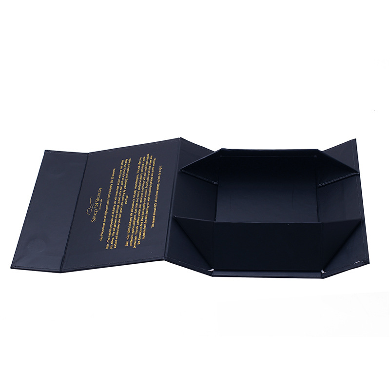 4C Square Black Rigid Gift Box Foil Stamping Logo For Chocolate