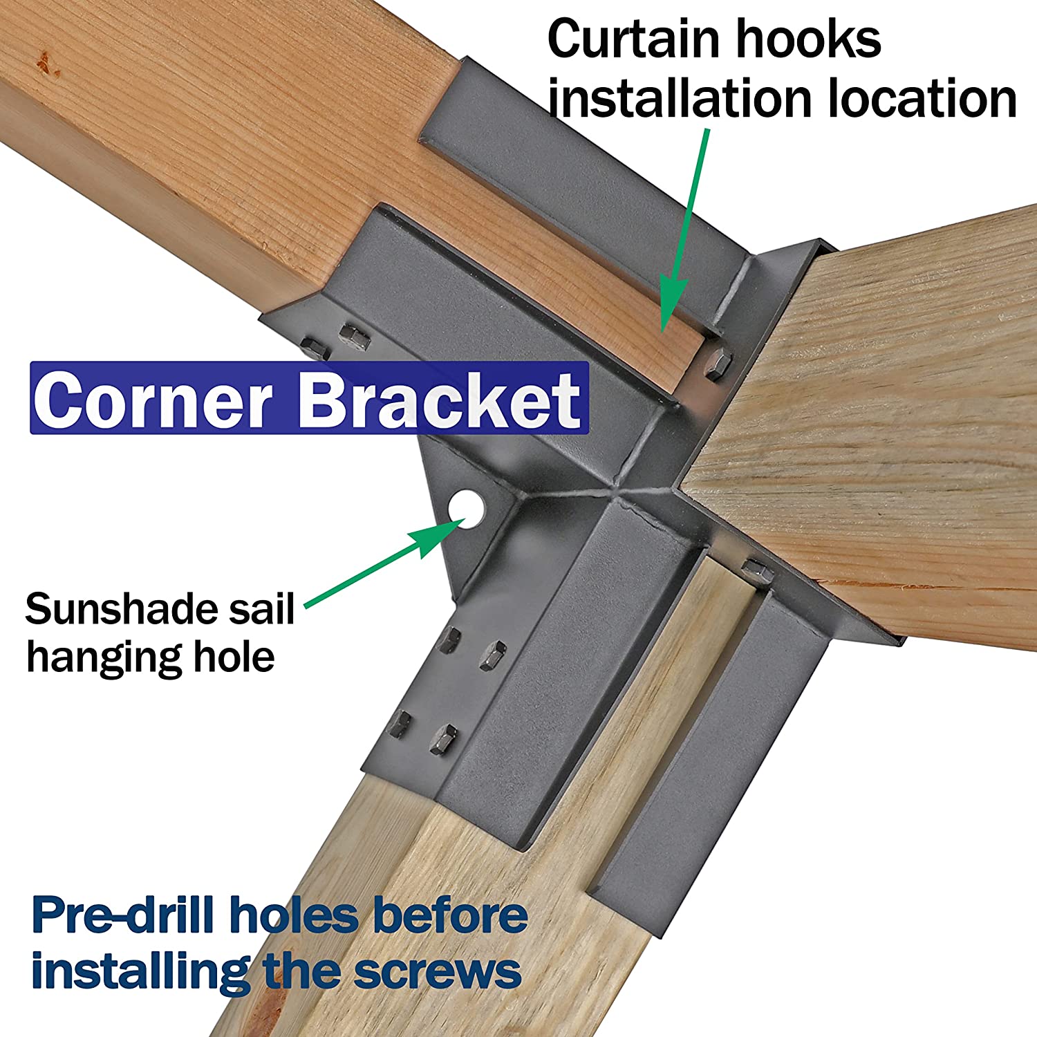 Stamping Punching Bending Process 90 Degree Right Angle Brackets for Outdoor Pergolas