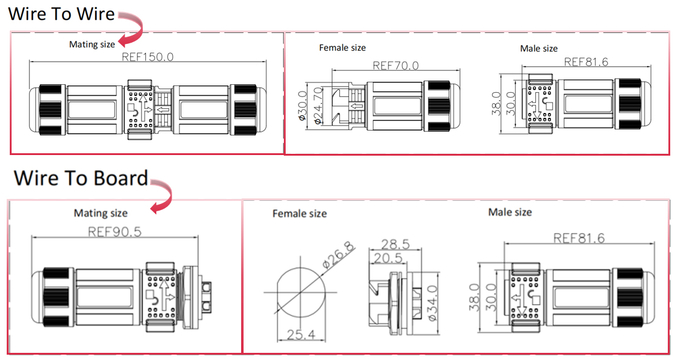 5Pin Male Female IP67 Waterproof Connector,High Current Rated 30A With Push Lock Design 0