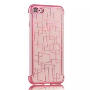 Soft Plating TPU Irregular Lines Back Cover Cell Phone Case For iPhone 7 6s Plus