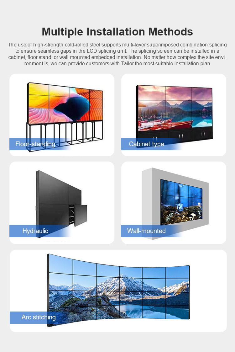 46" Bezel Less LCD Video Wall 8Bits 16.7M Color 14.6KG /13.5KG