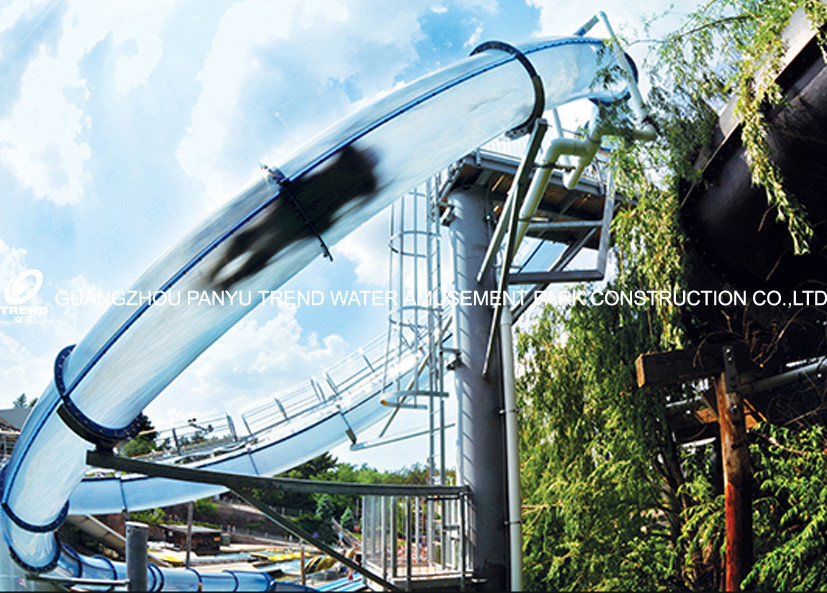 Aqua Park Fiberglass Water Slides , Aqua Loop Body Fiberglass Slides For Pools