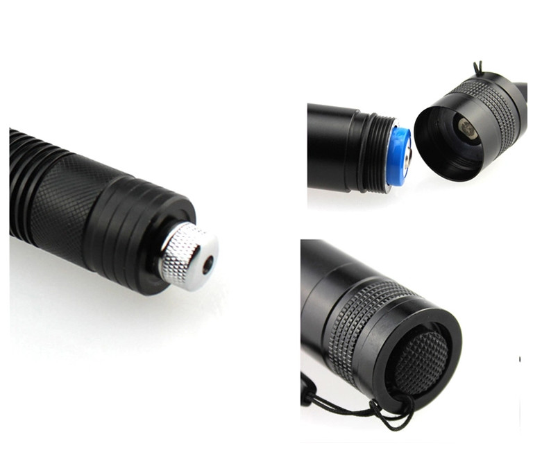 1000mw 450nm Powerful Blue Laser Pointer Aluminum With 5 Caps Long Lifetime