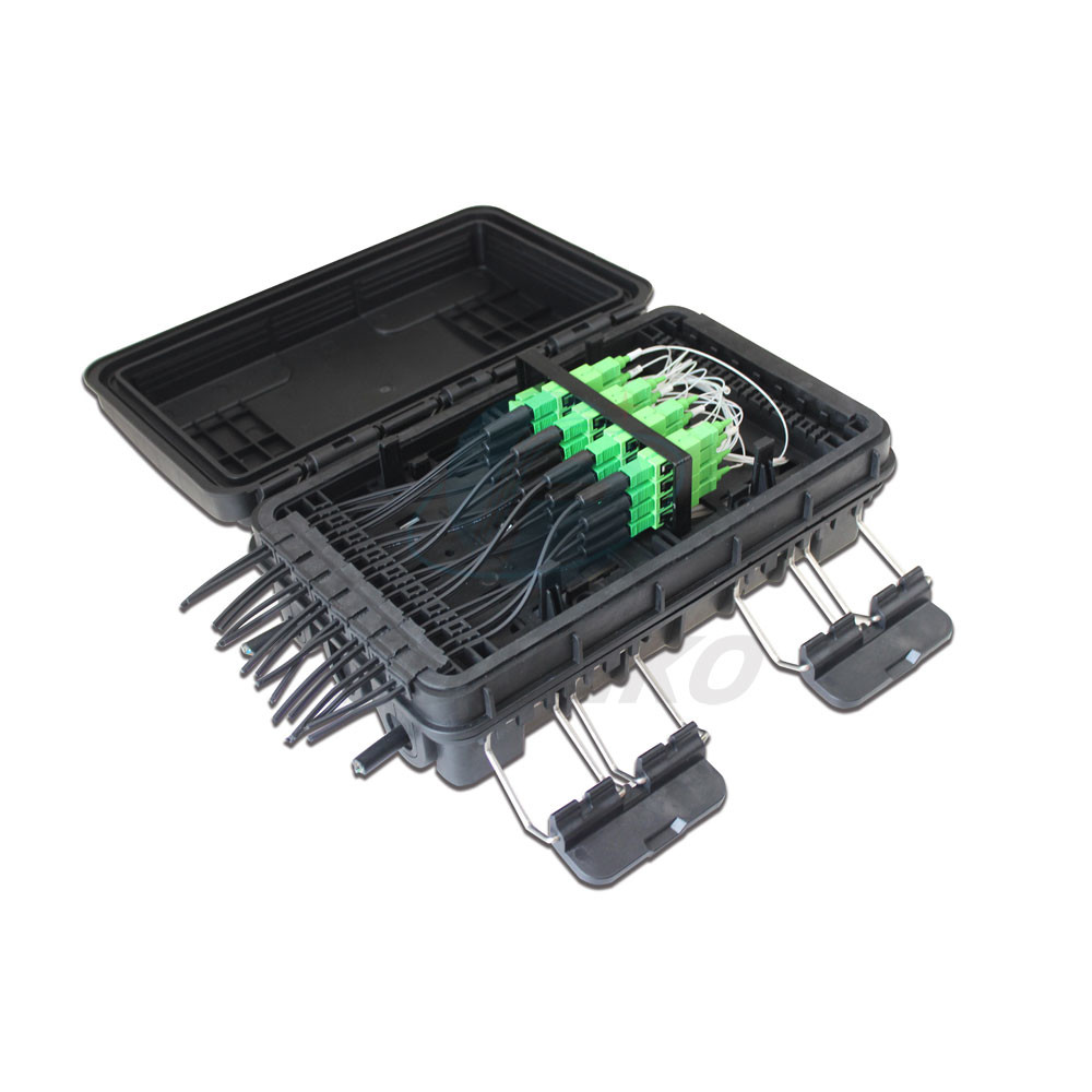 1x8 Aerial 24 Core Fiber Optic Splice Closure Connection Box For Steel Tube Splitter