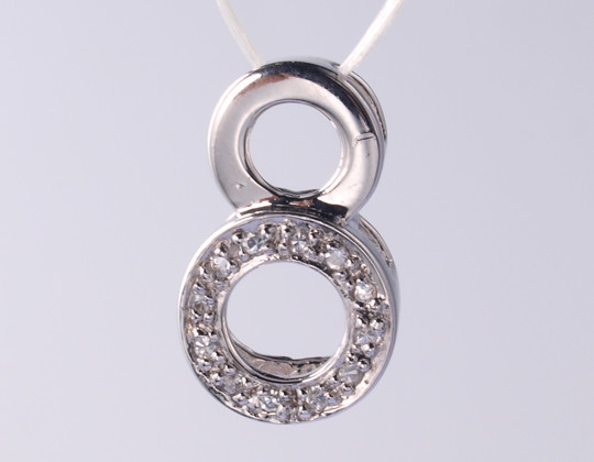 Infinity Hollow Circle 1.25mm/1.5mm Geometric Series 925 Sterling Silver Zircon Pendant With Laser Or Engraved Logo