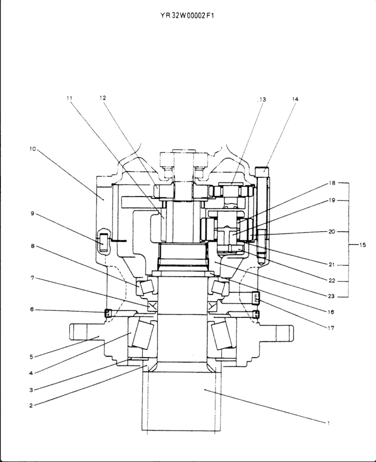 YR32W00002F1 Excavator Swing Gearbox SK60-5 SK60-6 Swing Reduction Assy