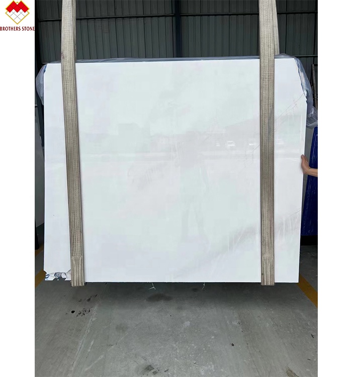 Apartment Indoor White Crystal Marble Arc Staircase with Customized Tread and Riser
