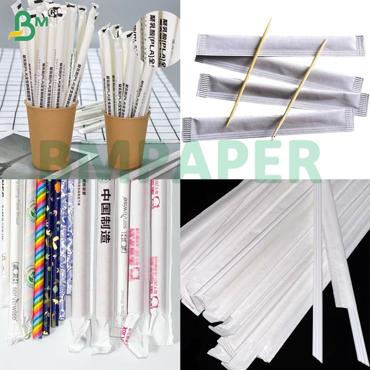 24g 28g White Food Grade Straw Wrapping Paper For Drink Straw