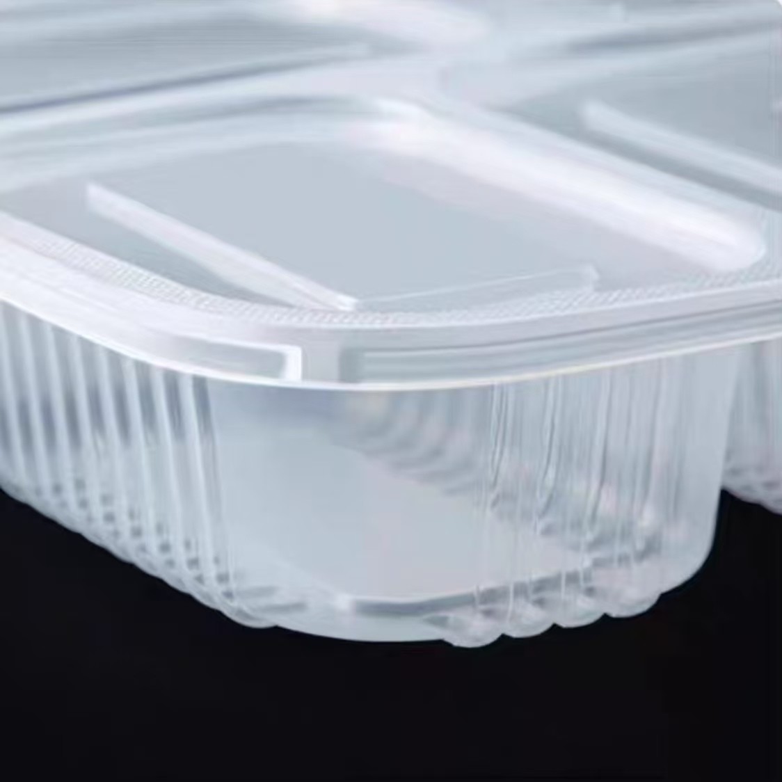 4 Compartment Takeaway Food Container Clear PP Fast Food Leak Proof