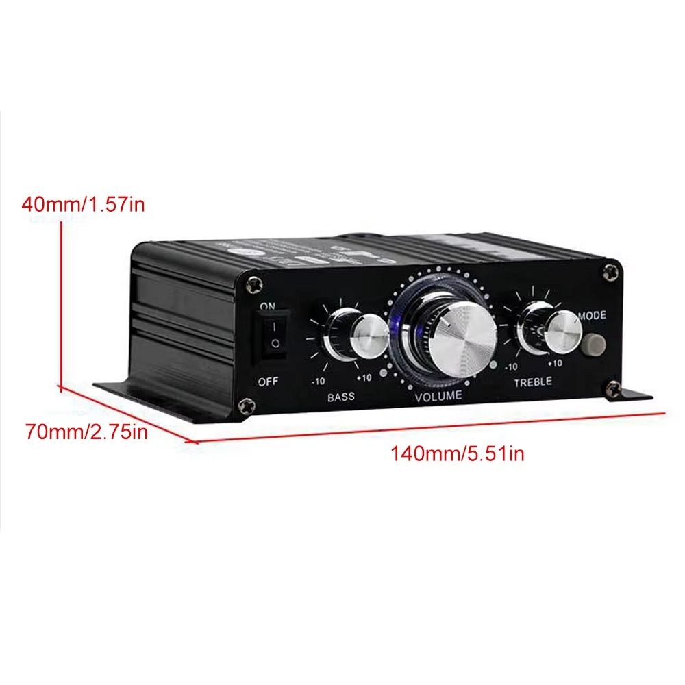 AK-270 12V Small Power Bluetooth Audio Amplifier 2.0 Channel Output HIFI Mini Power Amplifier for Home Theater Sound System