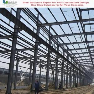 Large-Span Fire-Resistant Steel Structure Workshop With Steel Sheet And Sandwich