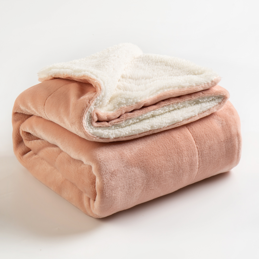 200x230cm Knitted Polyester Reversible Blanket for Home Textile