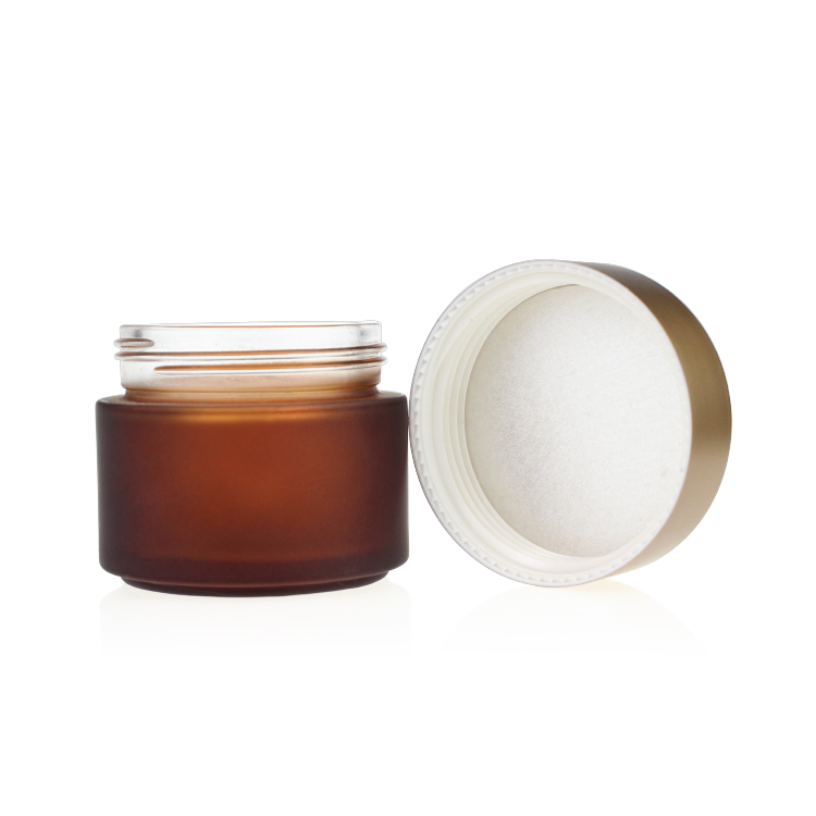 Empty Screw Cap 100g Cream Glass Jars Silk Screen Frosted Painting Treatment