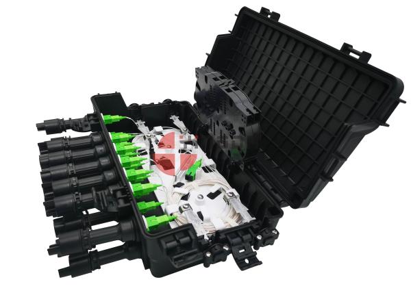 SC Adapter Coupler Fiber Cable Joint Box Closure 16 Ports 2 In 2 Out PP Black